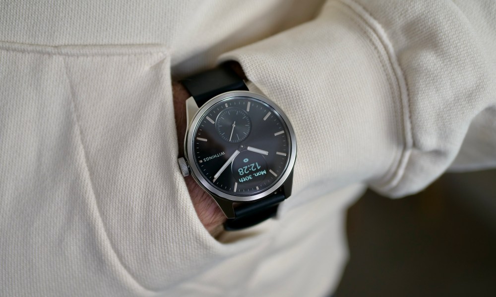 A person wearing the Withings ScanWatch 2.