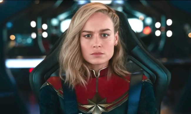 Captain Marvel looks concerned in The Marvels.