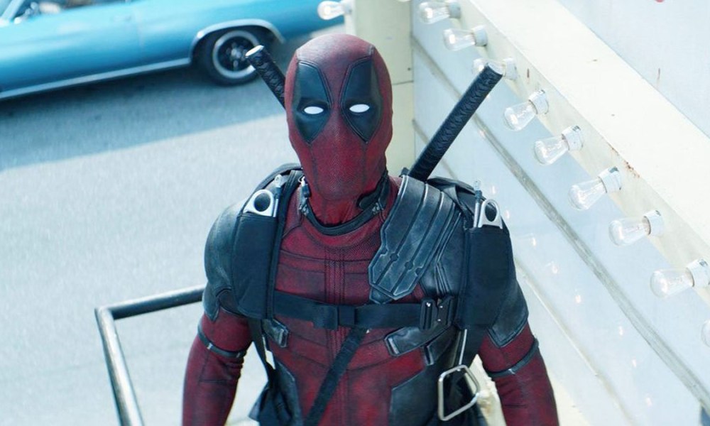 Wade Wilson looks towards the camera in Deadpool.