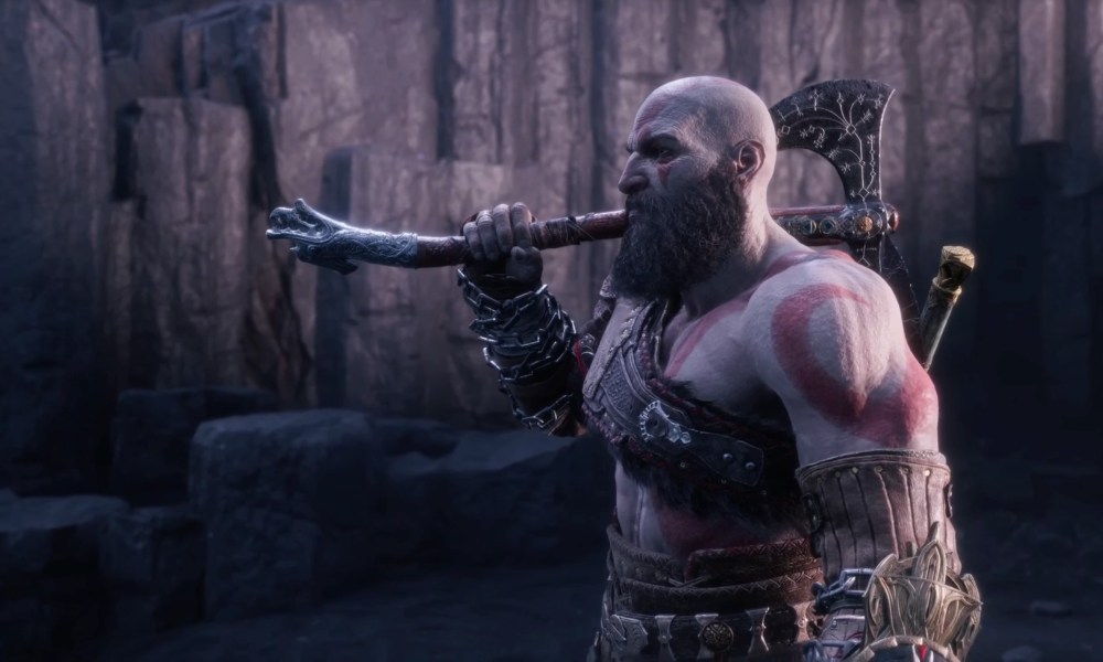 Kratos carries an axe out of Valhalla in God of War Ragnarok Valhalla