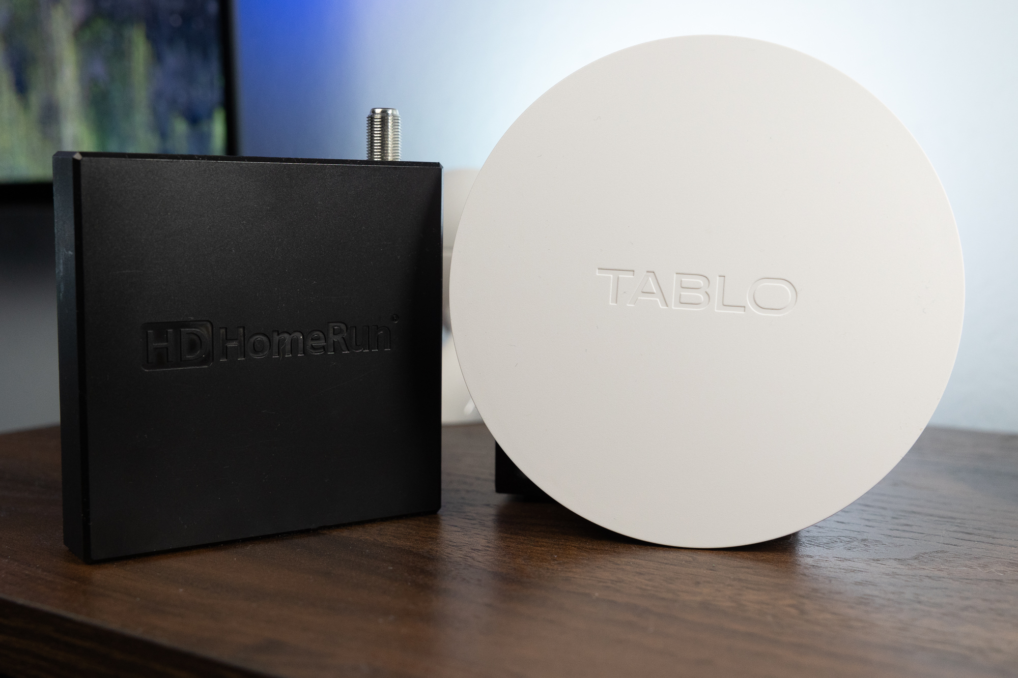 An old HDHomeRun box alongside a new Tablo box.