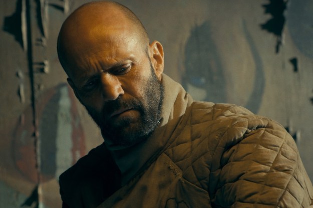 Jason Statham broods in a still from The Beekeeper