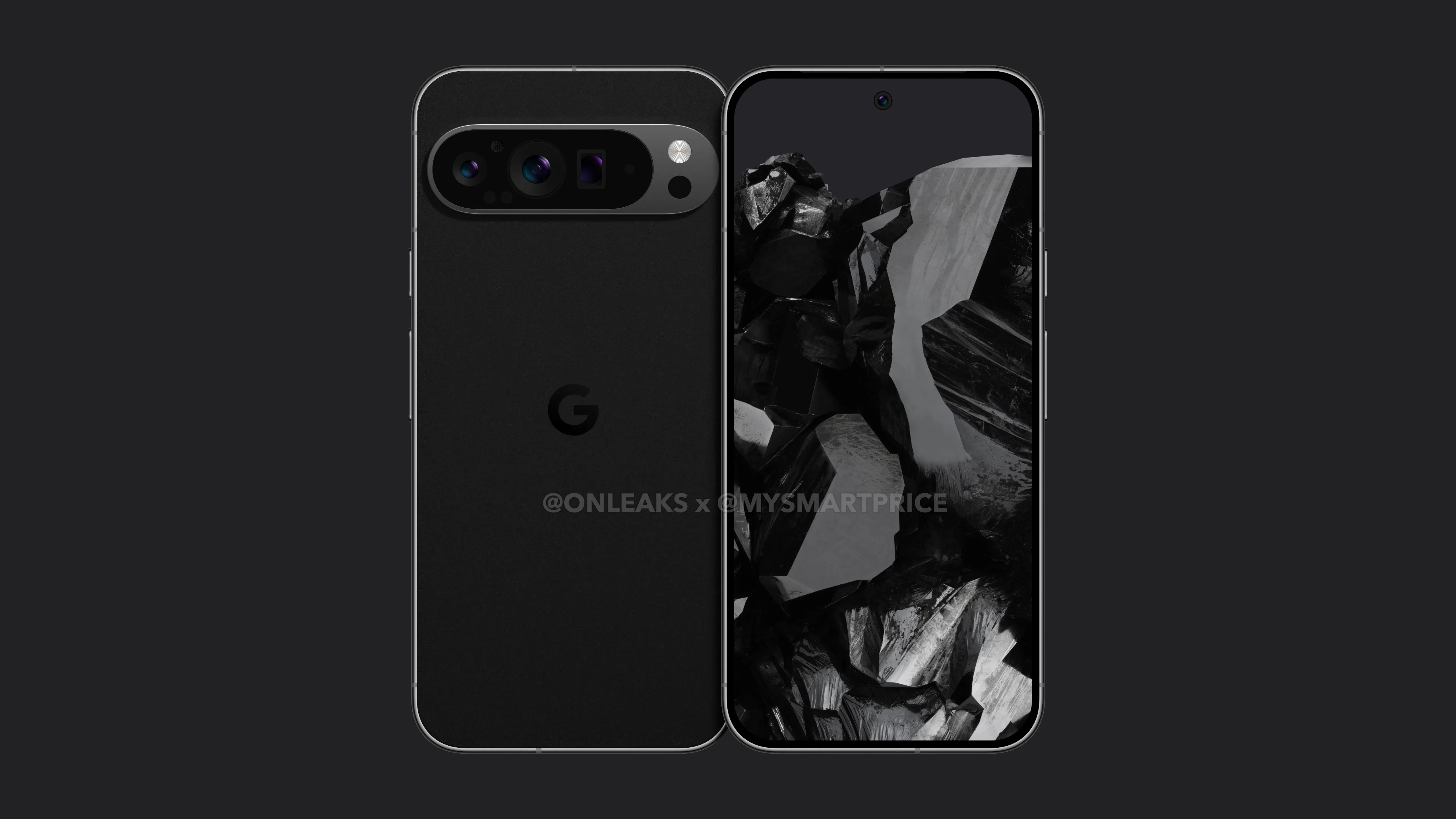 Leaked render of Google Pixel 9 Pro by OnLeaks and MySmartPrice.