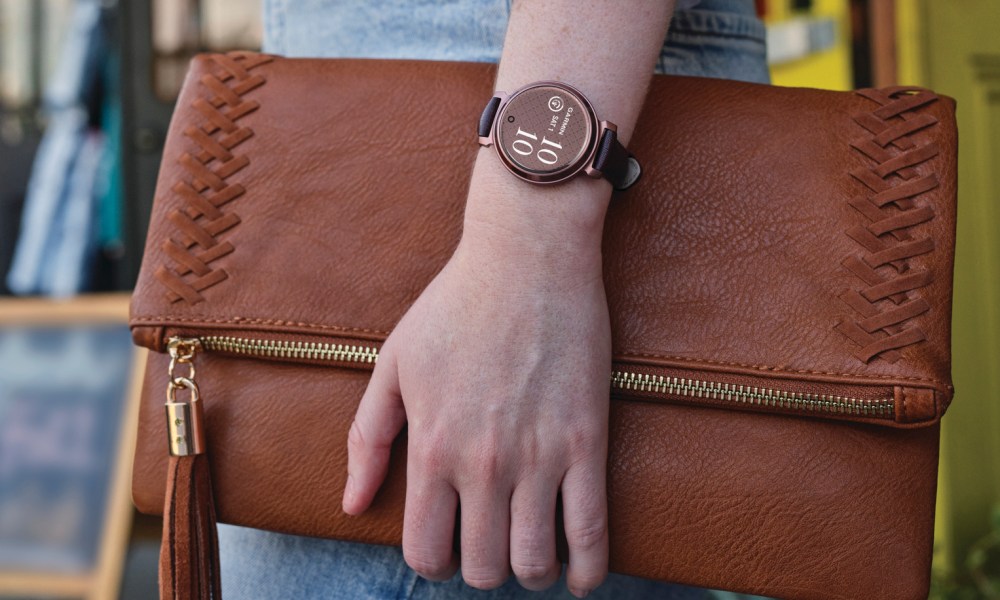 Garmin Lily 2 smartwatch being worn on wrist.