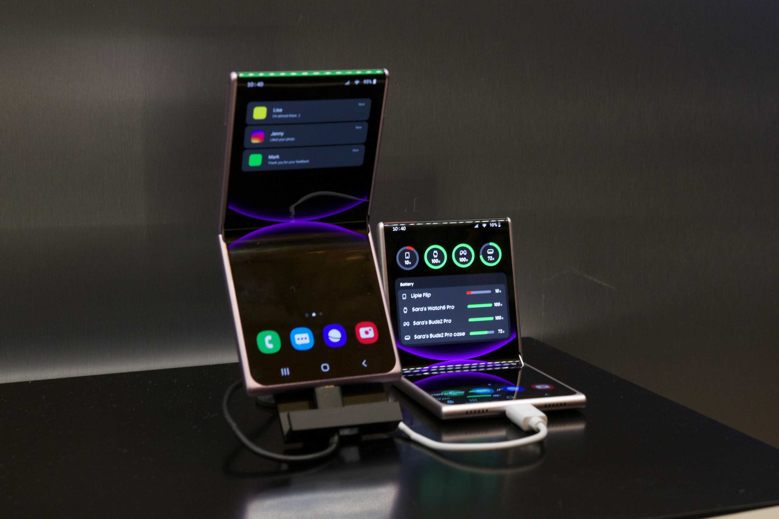 Samsung's "Flex Liple" folding phone concept at CES 2024.