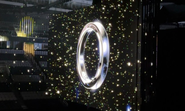 A photo of the Samsung Galaxy Ring teased at Unpacked 2024.