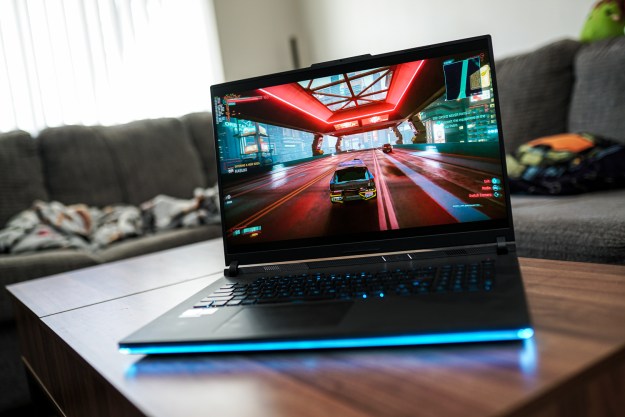 Cyberpunk 2077 on the Asus ROG Strix Scar 18 laptop.