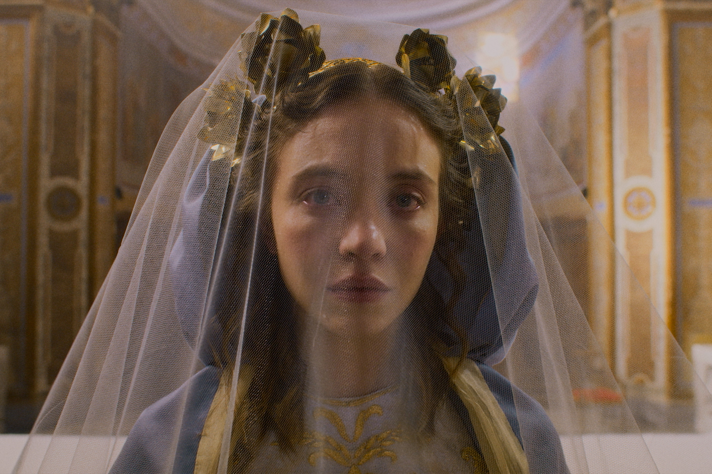 Sydney Sweeney wears a veil in Immaculate.