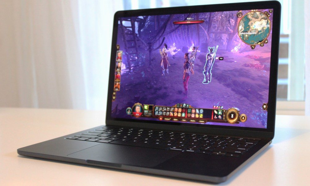 Bladur's Gate 3 being played on the M3 MacBook Air.