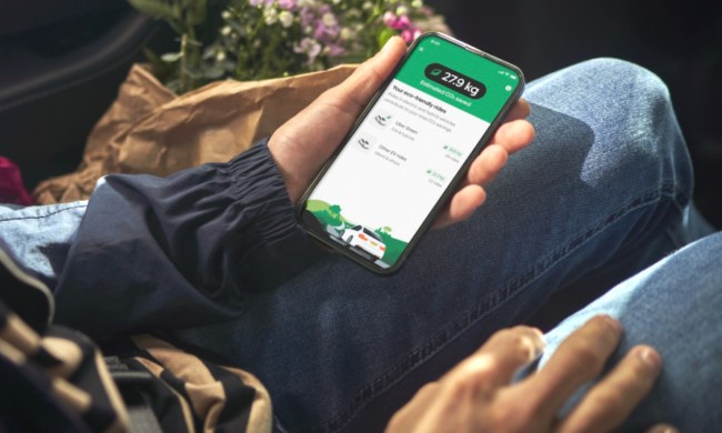 The new carbon emissions feature on Uber's app.