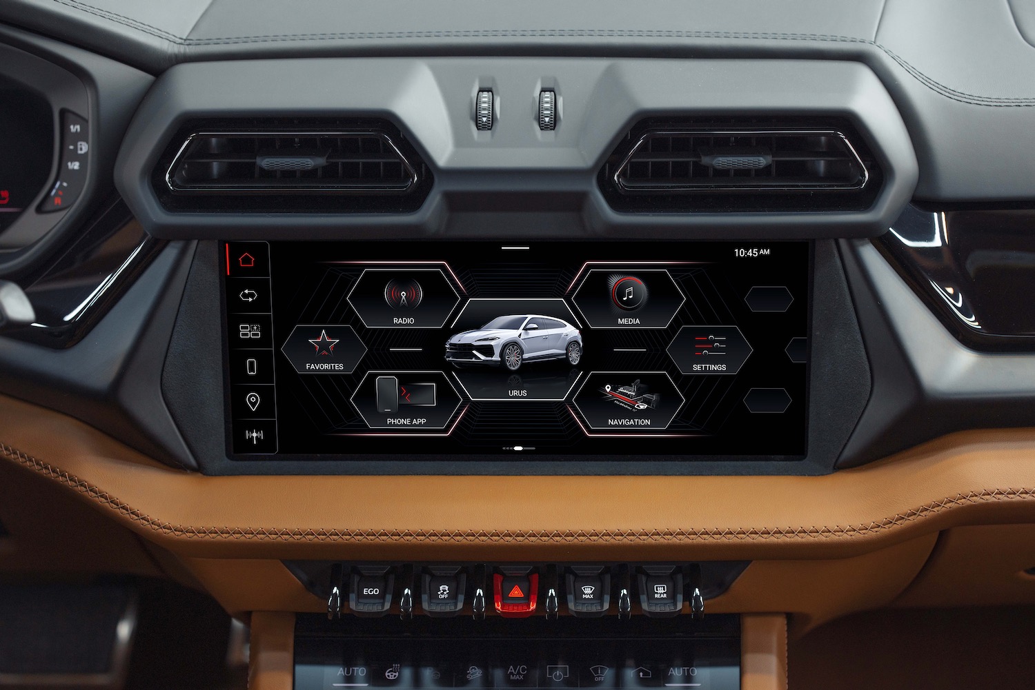 Lamborghini Urus SE touchscreen.