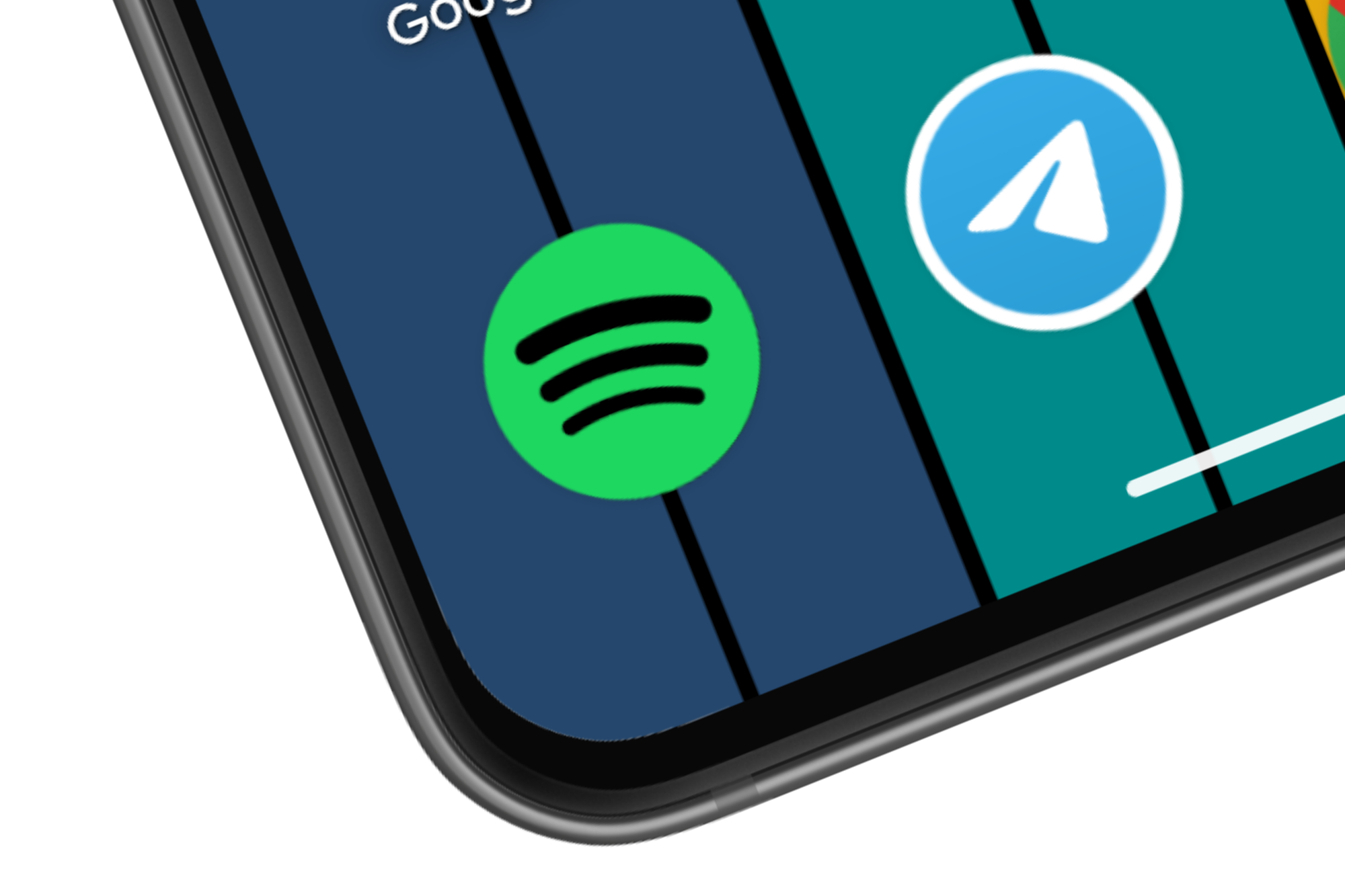 A closeup view of the Spotify app icon