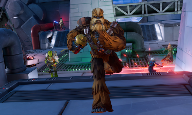 Grozz and more heroes run forward in Star Wars: Hunters.