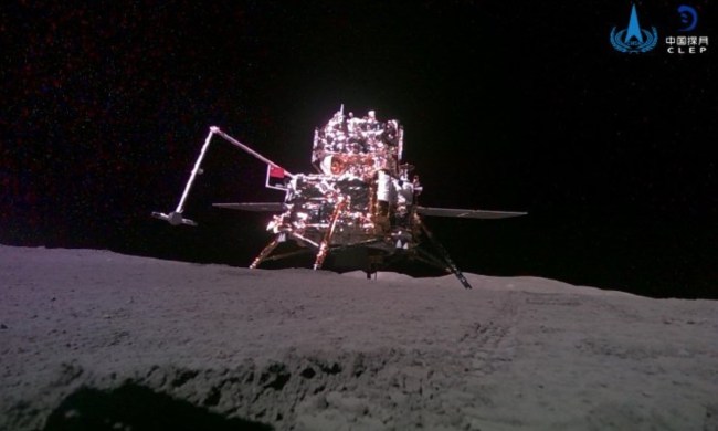 This image shows China's Chang'e 6 lander on the surface of the moon.