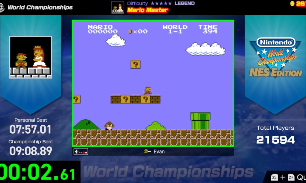 A Super Mario Bros. Speedrunning challenge from Nintendo World Championships: NES Edition.