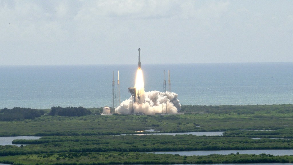 A United Launch Alliance Atlas V rocket carrying a Boeing Starliner spacecraft launches NASA astronauts Butch Wilmore and Suni Williams from Space Launch Complex-41 at Cape Canaveral Space Force Station in Florida on Wednesday, June 5, 2024.