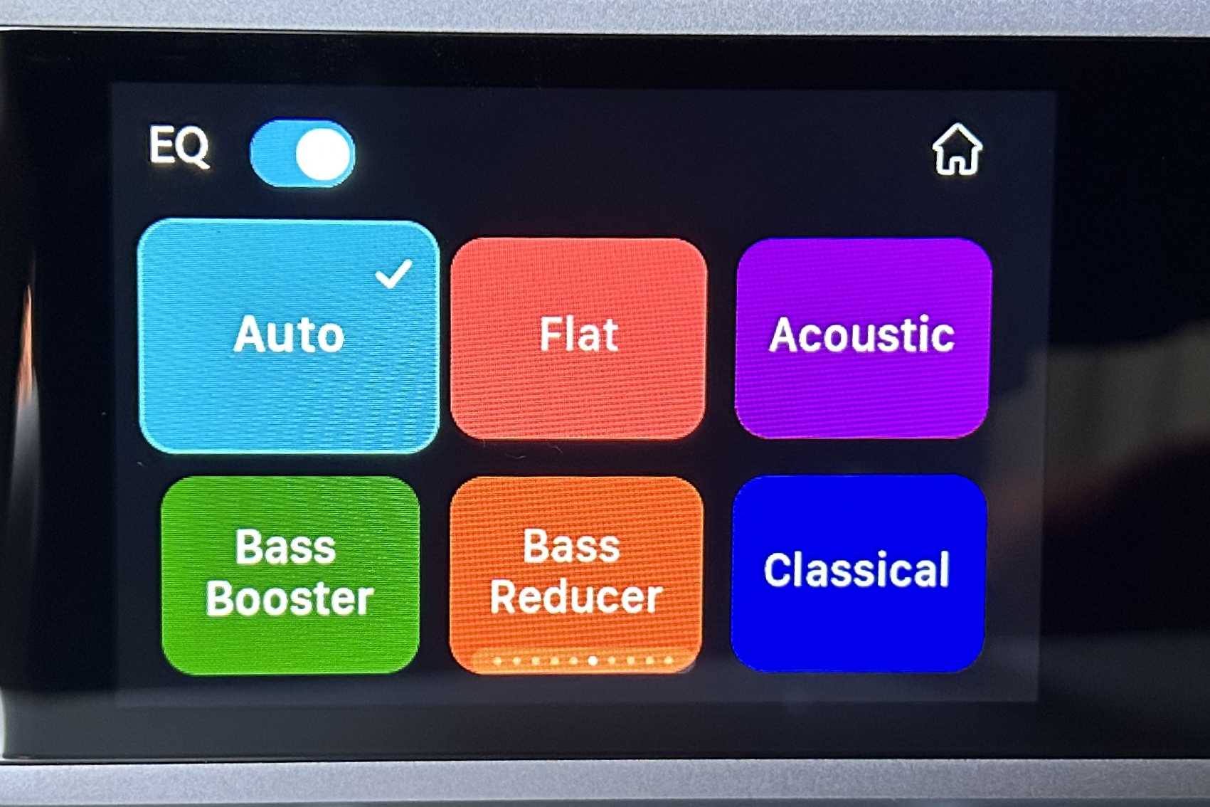 Wiim Ultra EQ presets screen.