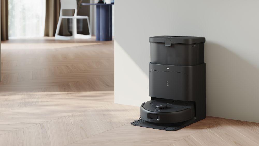 The Ecovacs in its docking station.