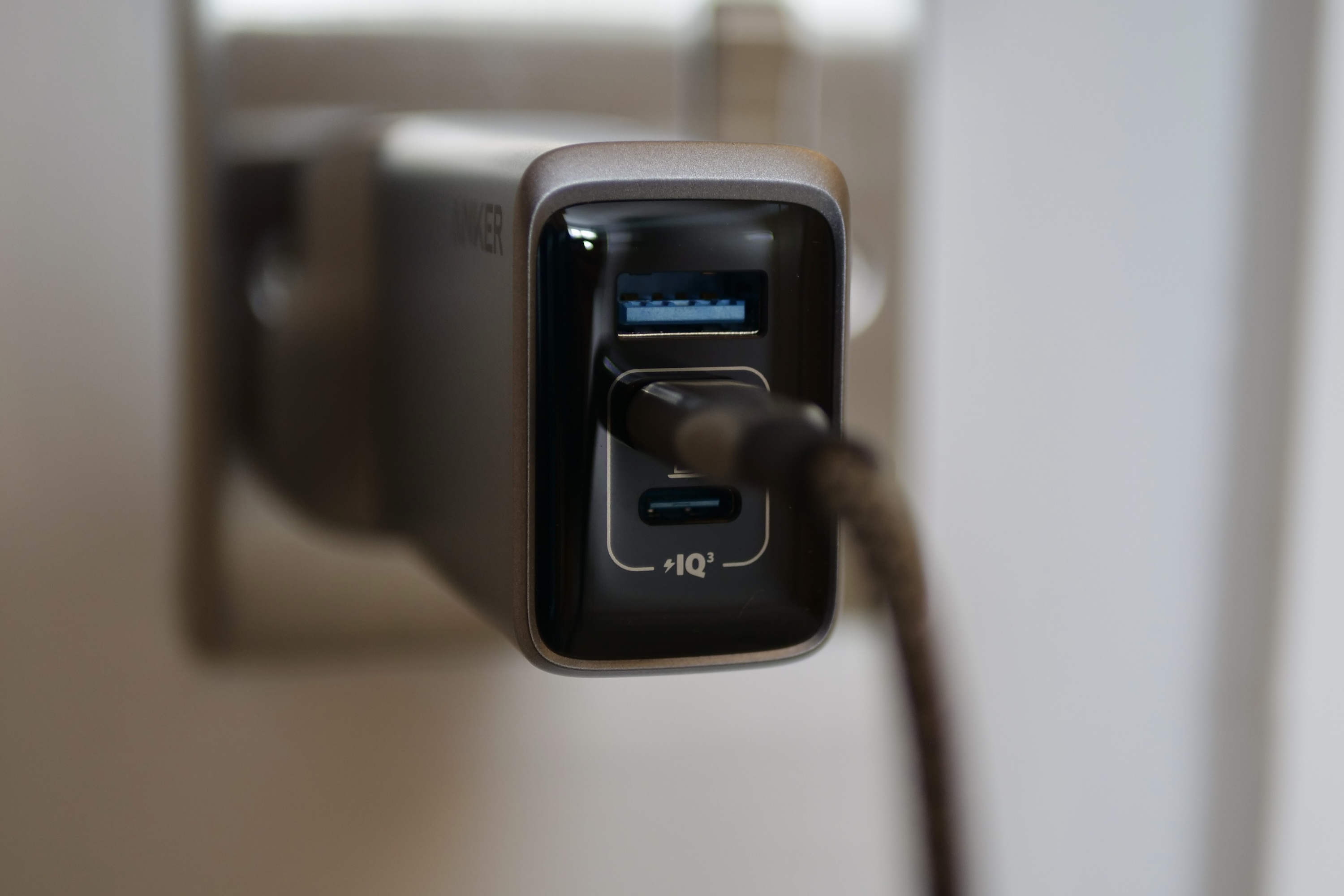 The front of the Anker Prime Wall Charger.