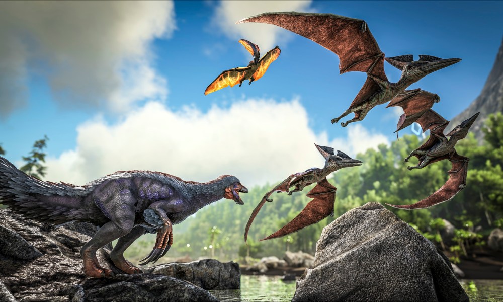 Several dinosaurs in Ark.