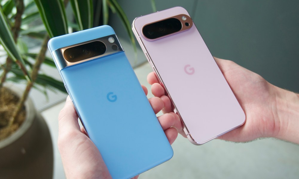 The Google Pixel 9 Pro XL next to the Google Pixel 8 Pro.