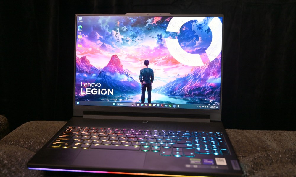 Front shot of Lenovo Legion 9i Gen 9 (16-inch) laptop with lid open