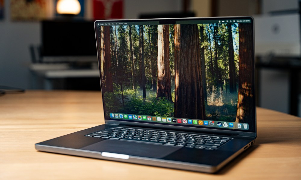 The MacBook Pro 16-inch on a table.