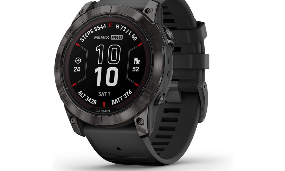 The Garmin Fenix 7X Pro on a white background.