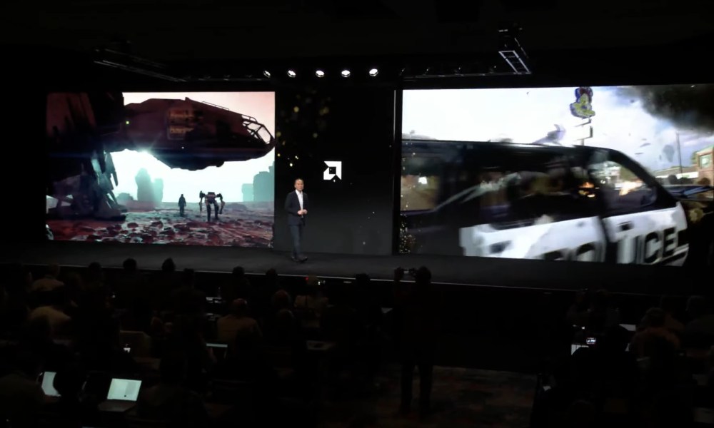 AMD announcing FSR 4 during CES 2025.