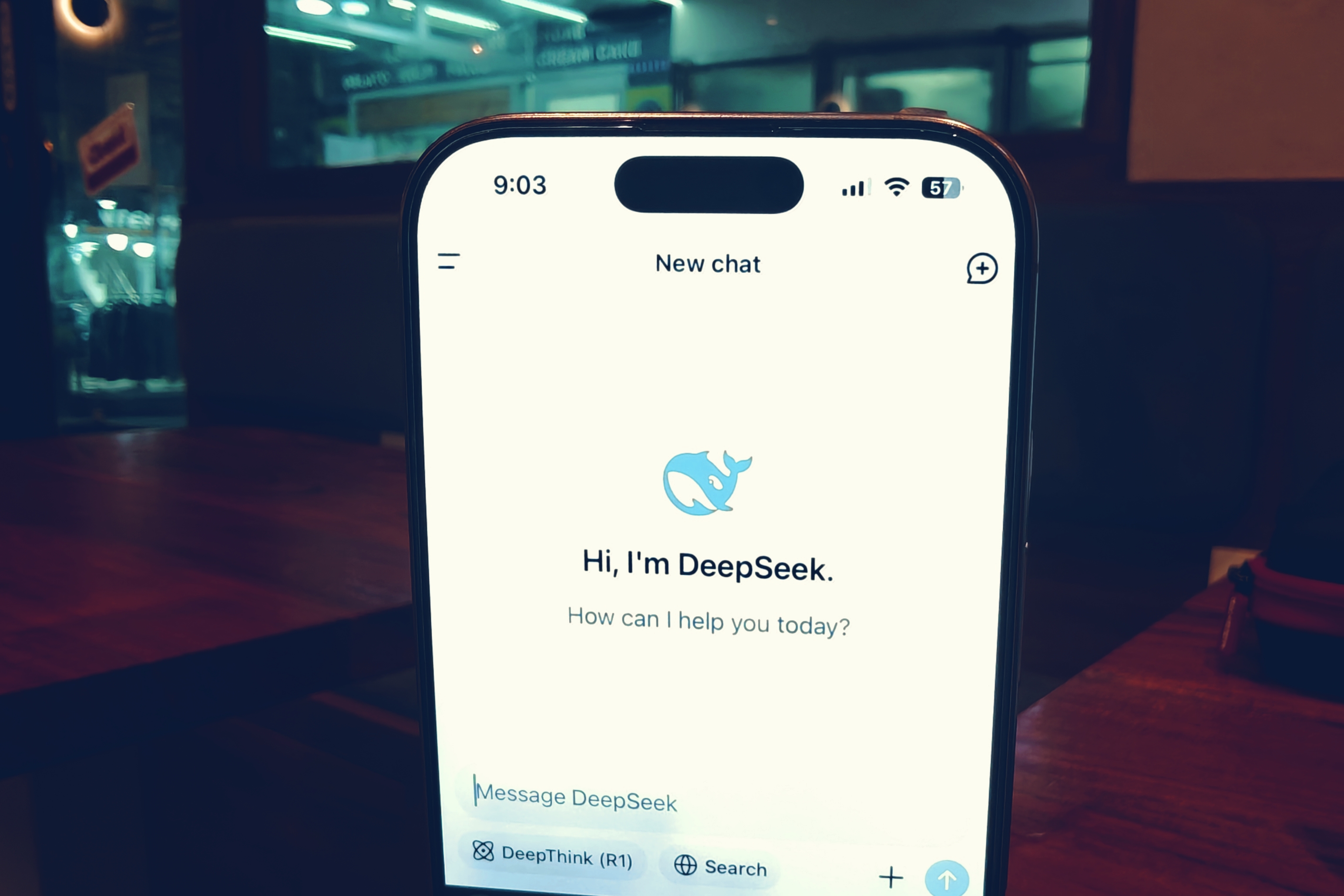 DeepSeek AI running on an iPhone.