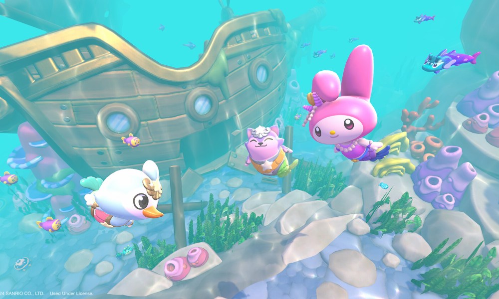 My Melody swims in Hello Kitty: Island Adventure.