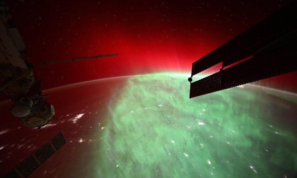 An aurora viewed from the space station.