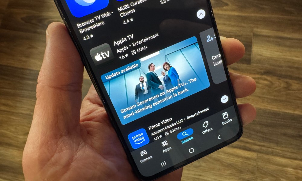 The Apple TV app on a Samsung Android phone.