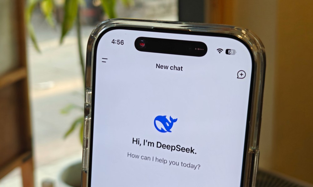 DeepSeek AI chatbot running on an iPhone.