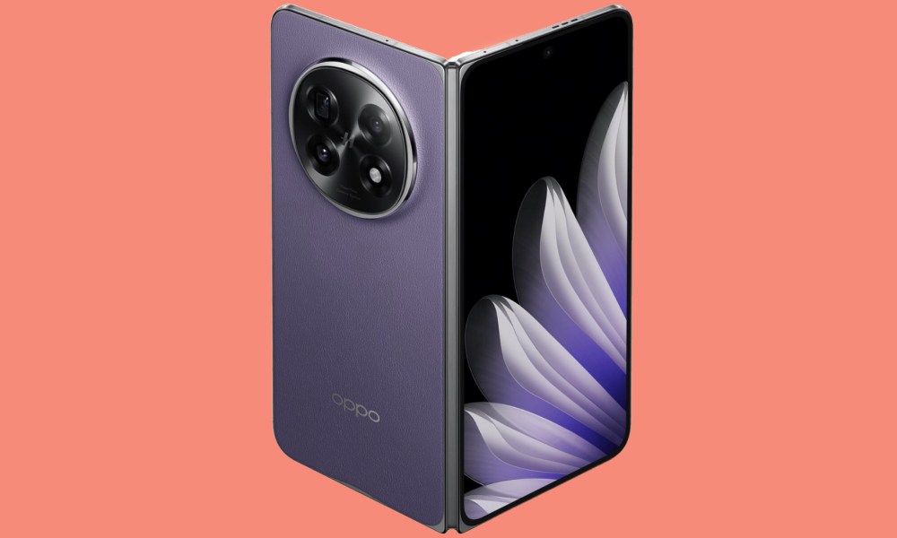 Leaked render of Oppo Find N5 in purple.